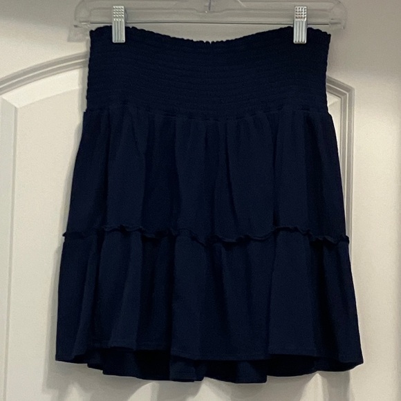 Navy Blue, lightweight, flouncy Tiered Skirt Size Large - Picture 1 of 4